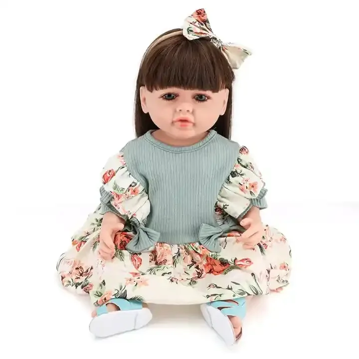 Lovely reborn baby dolls whole body silicone 55 CM lifelike simulation girl reborn doll realistic with russian IC