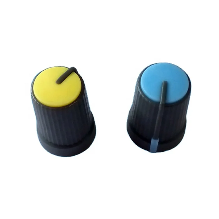 Plastic double colored Potentiometer Rotary Switch Audio Control Knobs 6mm