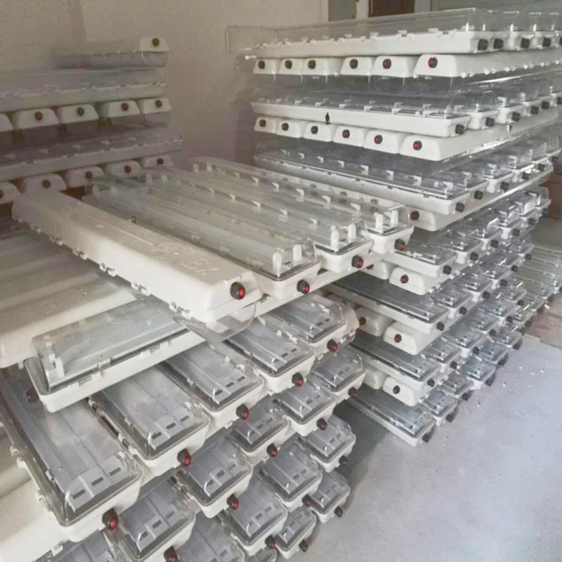 Hazardous area full plastic BYS model 2*18w led explosion proof lighting fixture anti-explosive ceiling lamps