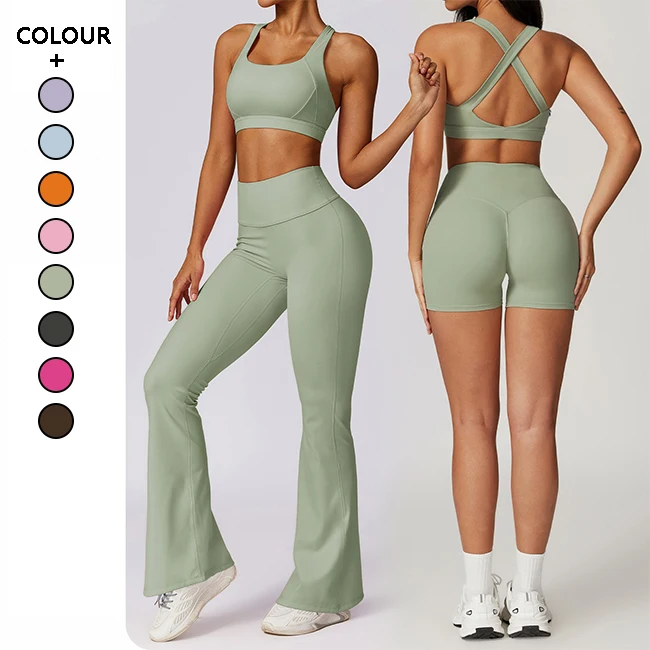 Summer Sports Suit Custom Quick Drying Tight Fitting Yoga Set For Women Beautiful Back Fitness Gym Clothing Running Sportswear