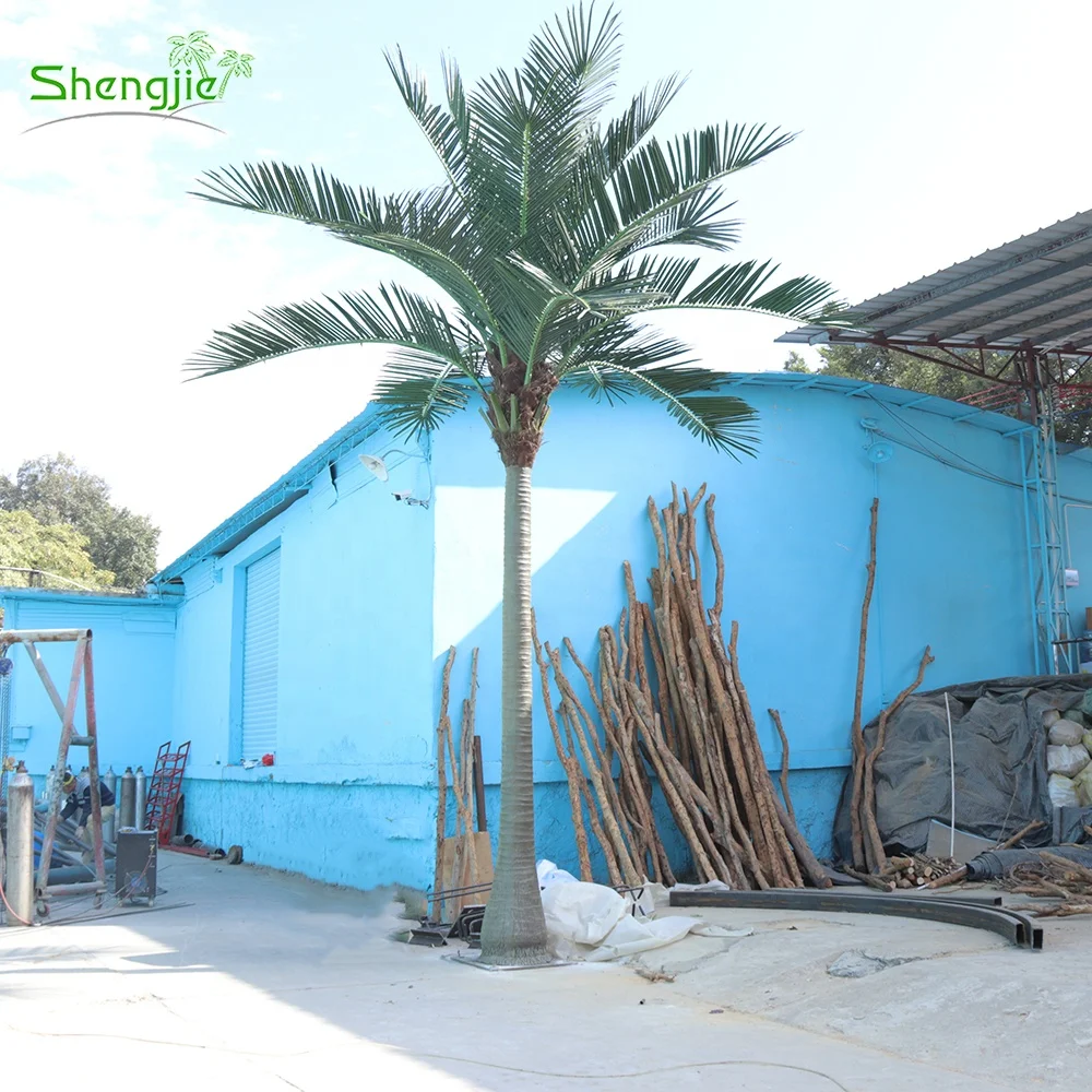 6m Outdoor Ornamental Synthetic Green Plastic Leaves Artificial Coconut Palm Tree