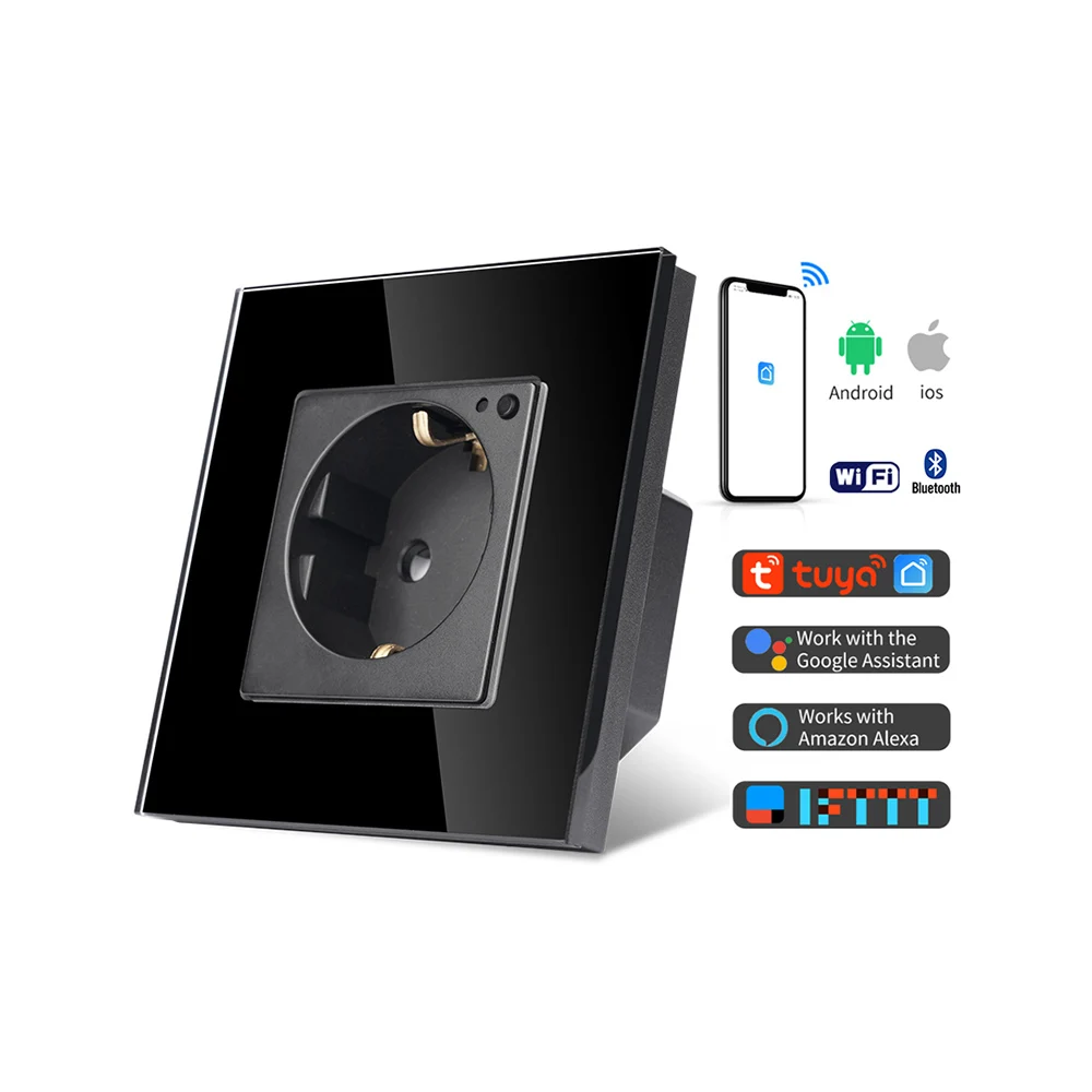TAWOIA Tuya Smart Switched WiFi Electrical Power Socket 16A Wi-Fi Smart Home Products Google Home Amazon Alexa Echo Homekit Siri
