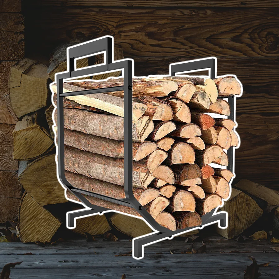 Fireplace Tools Log Holder Firewood Storage Rack Holder Firewood Carrier Log Container Fireplace Log Holder