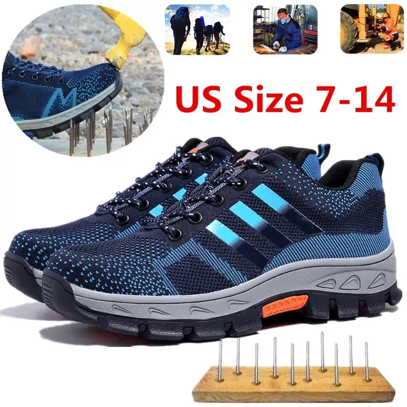 GOTAN 2022 Men Safety Shoes Outdoor Sport Walking Ankle Protective Footwear Steel Toe Work Shoes Non-slip