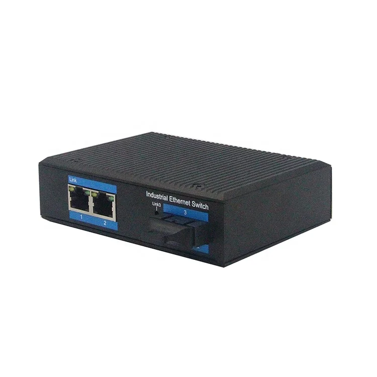 Factory supply 10/100M 1 fiber port 2 rj45 20KM SC Ethernet port fiber optical media converter