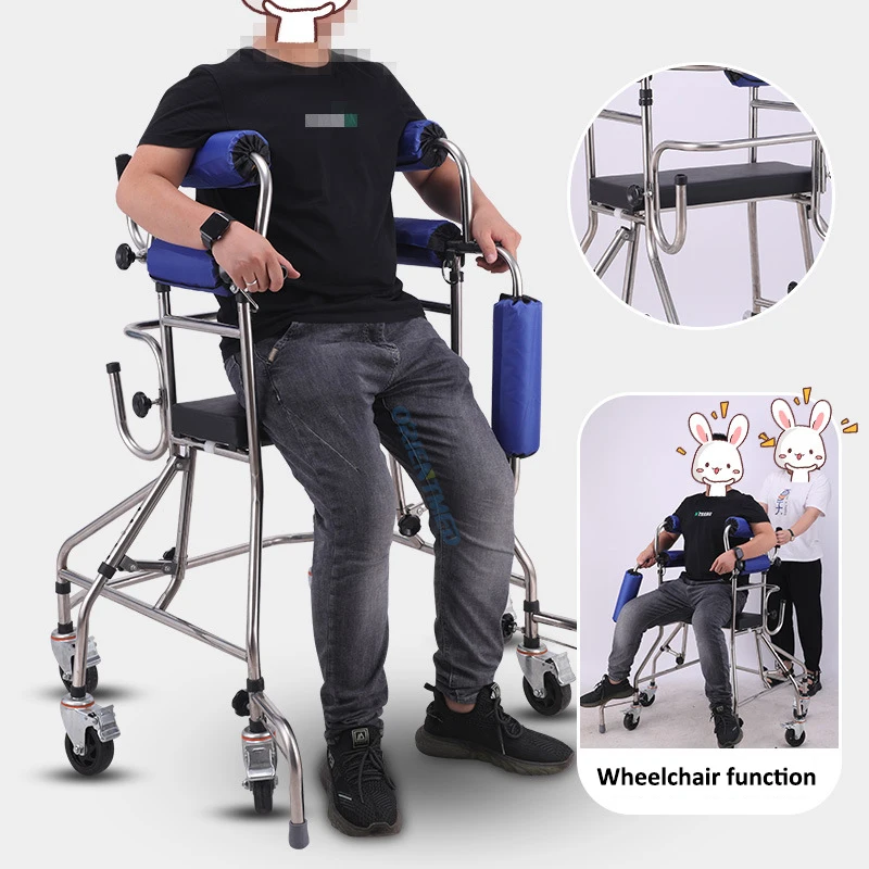 Walking Aid for Disabled Stroke Patients Rehabilitation Products with Seat Picture High Quality Hemiplegia Walking Aid