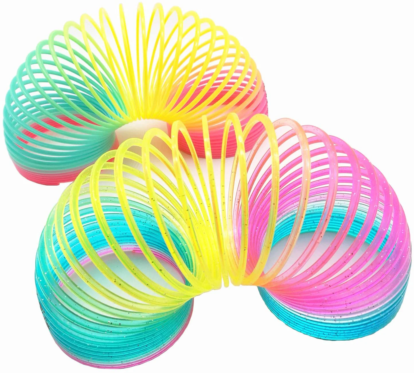 Wholesale  Multicolor Amazon hot selling Magic Educational Game Kids Plastic Spring Rainbow Ring Coil Toy