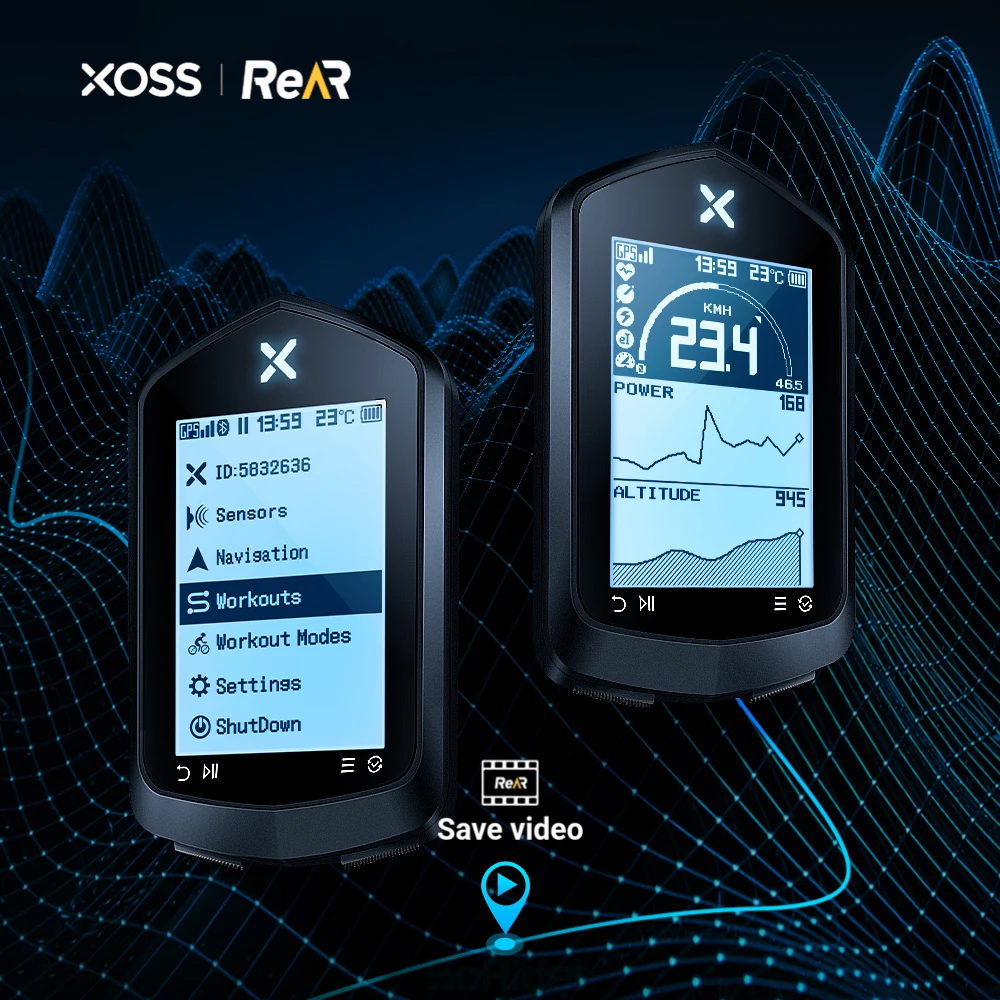 XOSS NAV Bike Computer Wireless Cycling GPS Speedometer Map Navigation Waterproof Bluetooth ANT+ Cadence Speed 2.4' HD Screen
