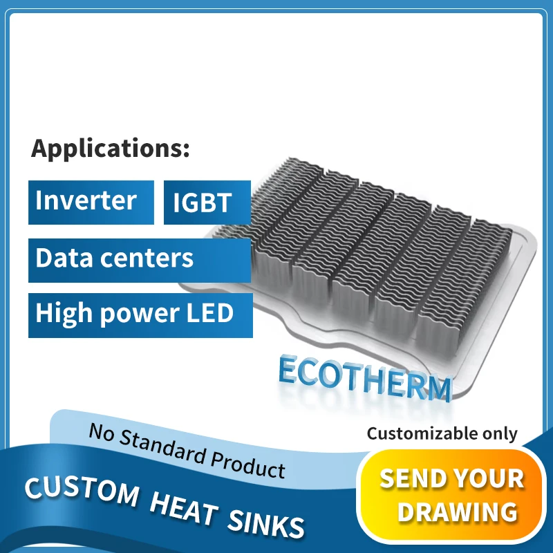 Ecotherm 1000w copper Industrial pipe heatpipe cooling module custom heatsink aluminium heat sink