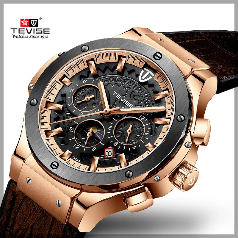hot selling top watches mens leather band gift box jam tangan customizable watch brand