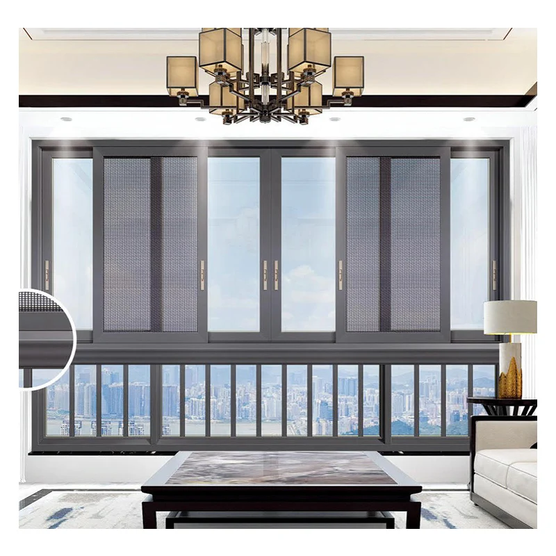 Hihaus smart powder coated architectural double glazed sliding aluminum windows