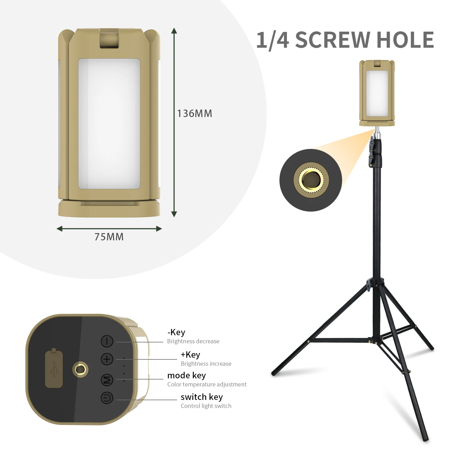 Portable 14000Mah four-leaf lighting Camping lamp With telescopic tripod 6000 lumen led light For Indoor&Outdoor activities