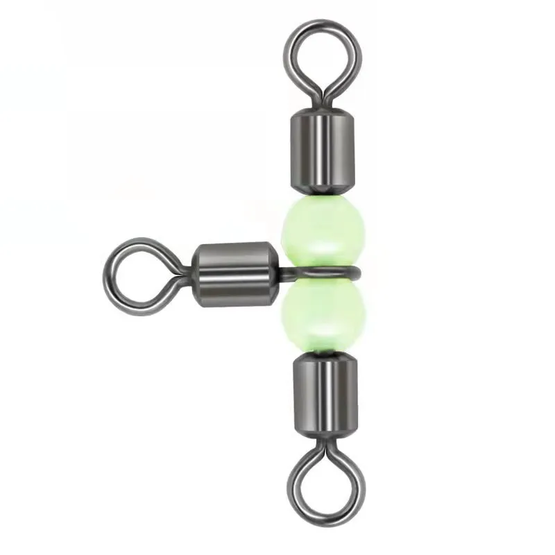 CROSS LINE ROLLING SWIVEL WITH LUMINOUS BEADS fishing tackle accessories
