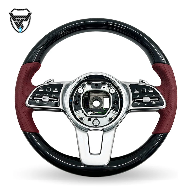 Для Mercedes Benz A GLA B GLB C GLC E GLE CLS Спортивный красный кожаный руль ZC-801-M10-F