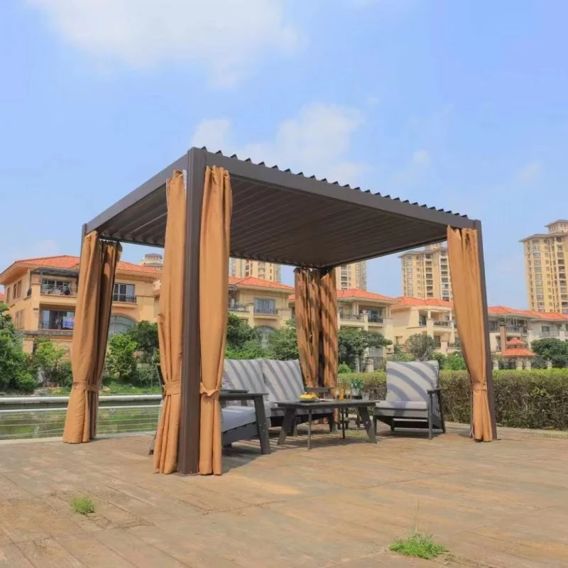 Chinese Garden Custom Printed Pergolas Gazebo Aluminum Pavilion Outdoor
