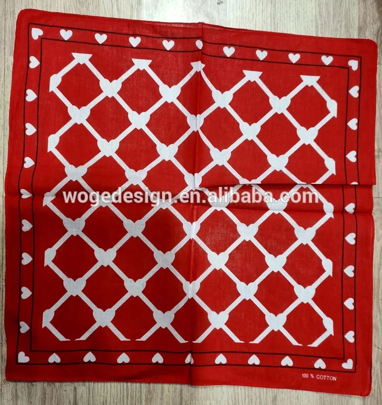 Yiwu wholesale bulk sold butterfly paisley heart dot print neck wrap square soft cotton scarf head handkerchief supplier bandana