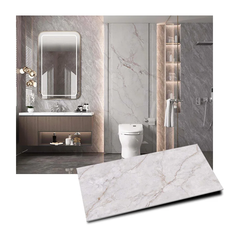 Modern House 1200 x 600 White Washroom Toilet Marble Porcelain Large Walls and Floor Tile for Bathroom