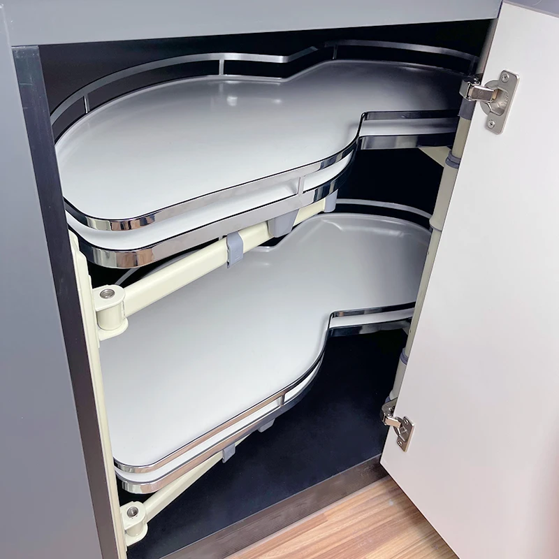 Kitchen Storage accessories magic corner Basket Chrome magic corner kitchen Revolving Basket Swing Trays
