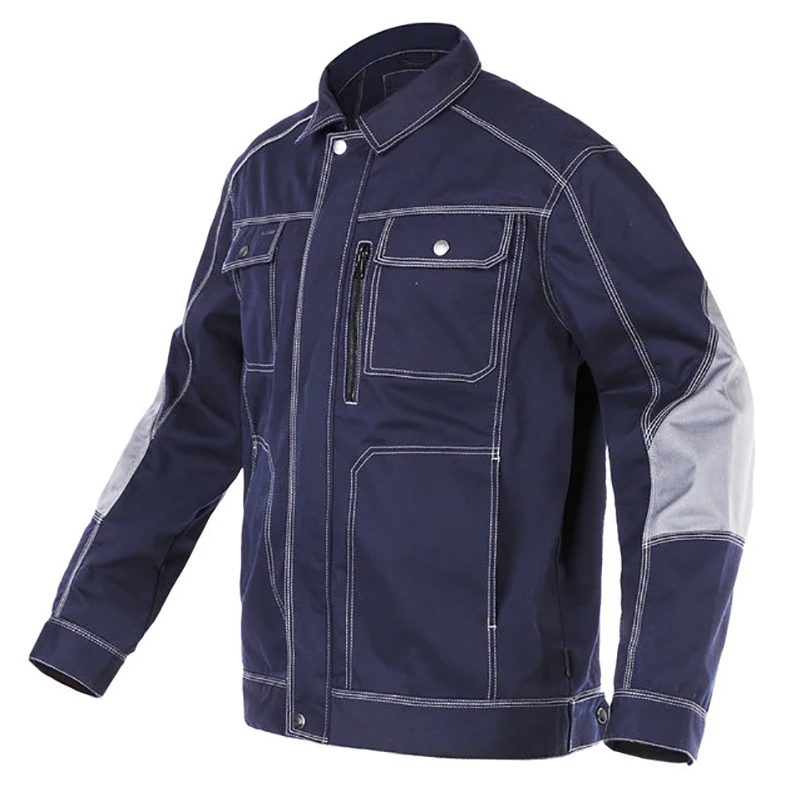 Polycotton Work Jacket Workwear with Multiple Pockets Long Sleeved Working Clothes Work Uniform for Men Mechanic