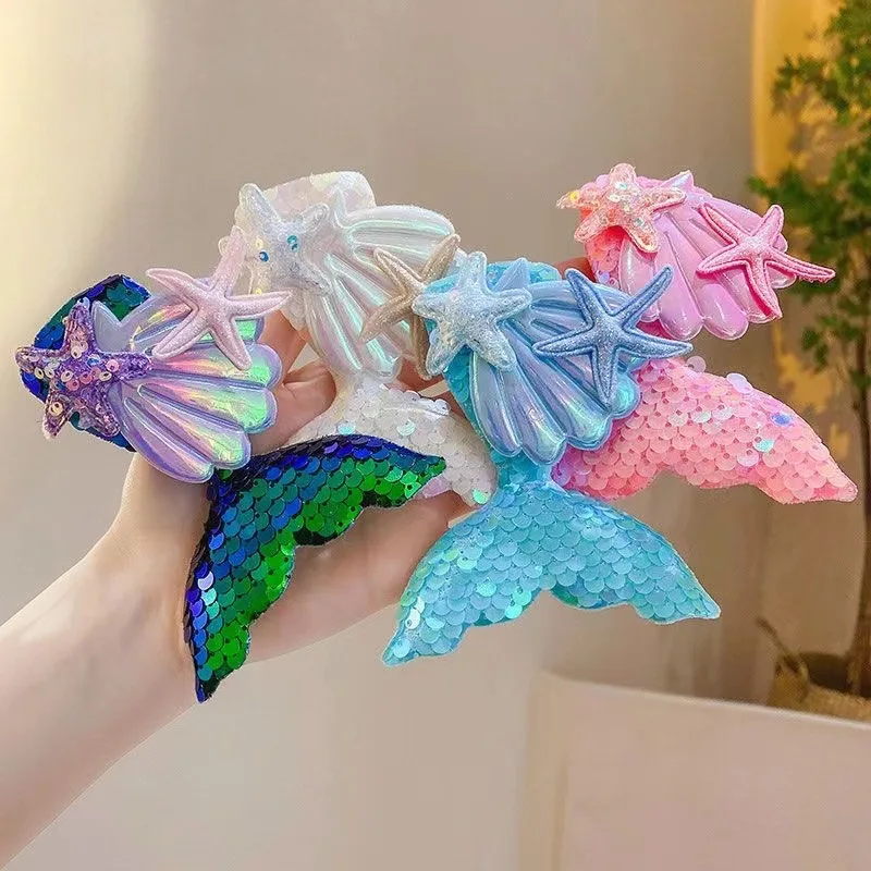 Sparkling mermaid hair clip, little girl hair accessory hair clip for girls, Liu Haibin girl hair clip for girls