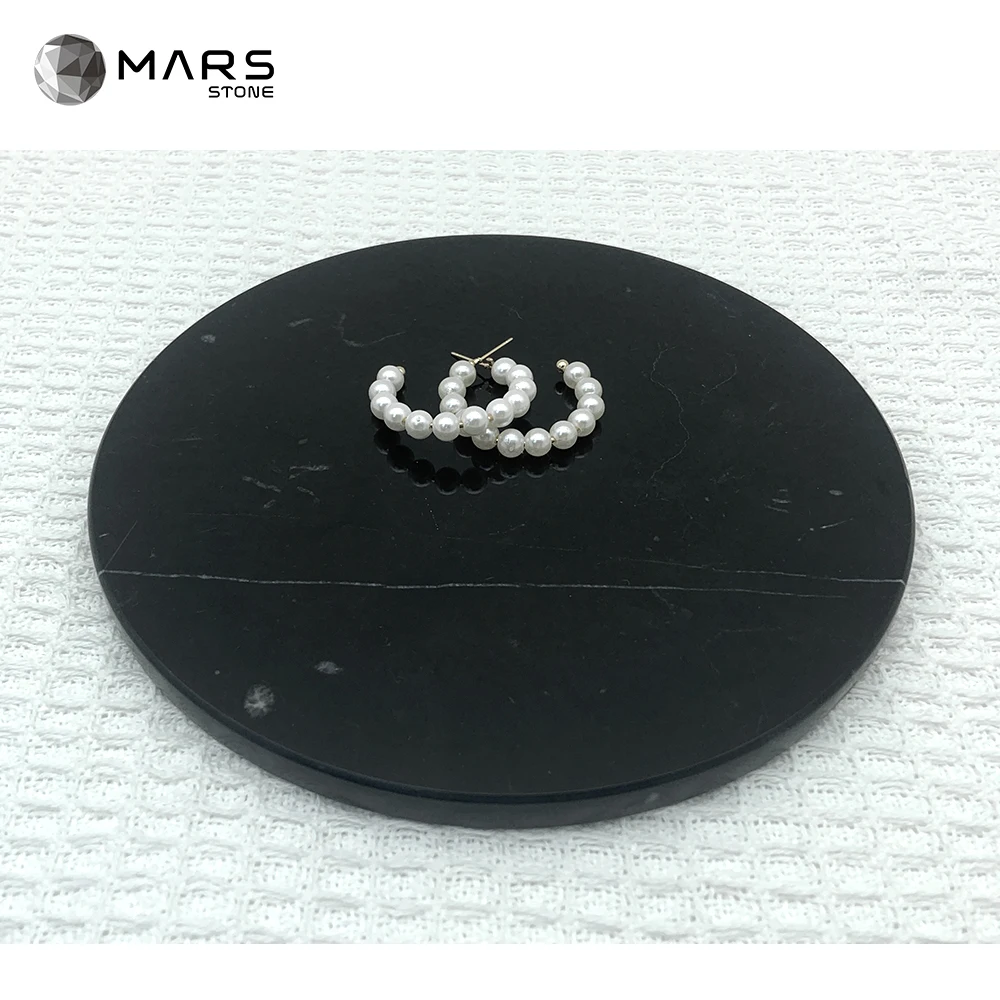 Nero Marquina Marble Tray Marble Tray Black Stone Plate Stone Service Tray Natural Stone Jewelry Display Plate For Home
