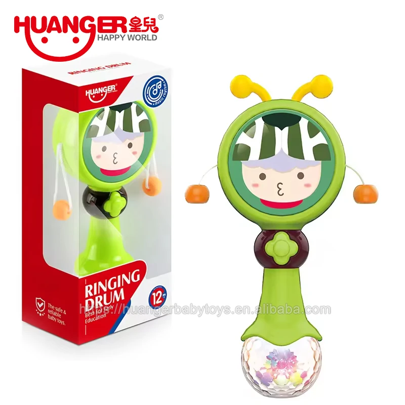 Huanger HE0521 образовательная многофункциональная музыкальная подсветка пластиковая ручная барабанная погремушка детские игрушки
