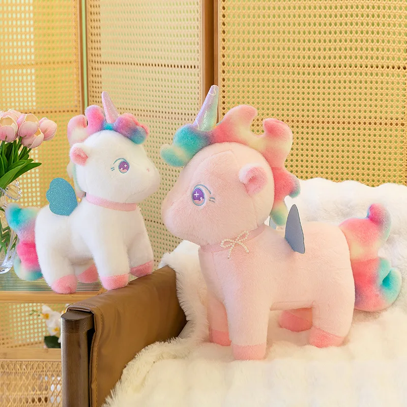 Wholesale Plush Animal Plush Unicorn Horse Rainbow Toys Customized Anime Dolls Pink White Rainbow Unicorn Plush Toy Dolls