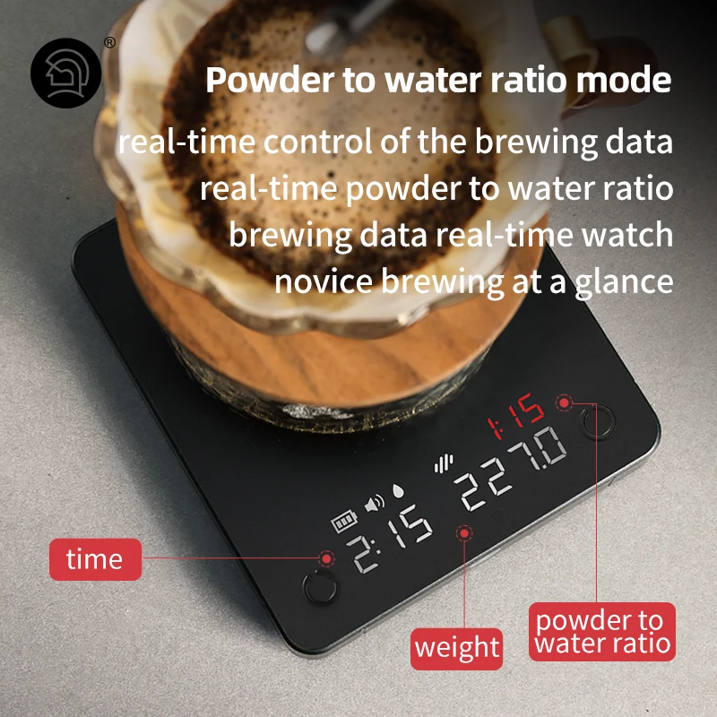 zeroHero LCD Display 2kg / 0.1g Pour Over Drip Espresso Coffee Scale Electronic Coffee Balance