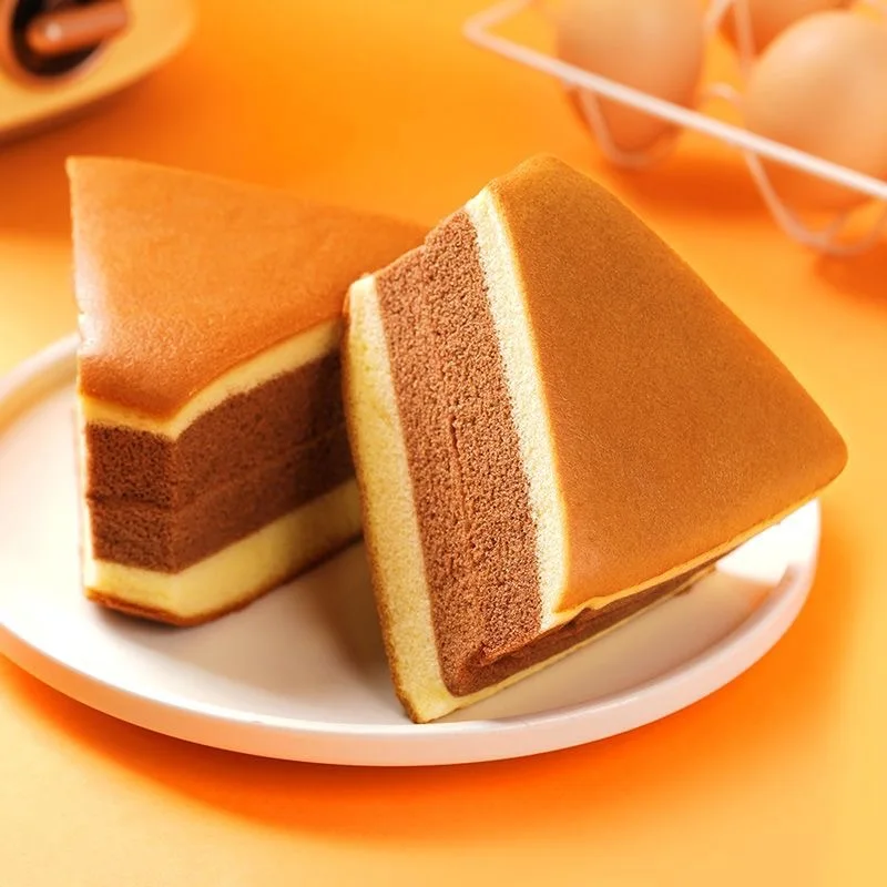 90g breakfast meal replacement triangle malted cocoa flavored chocolate cake toast bread Nagasaki cake triangle cake