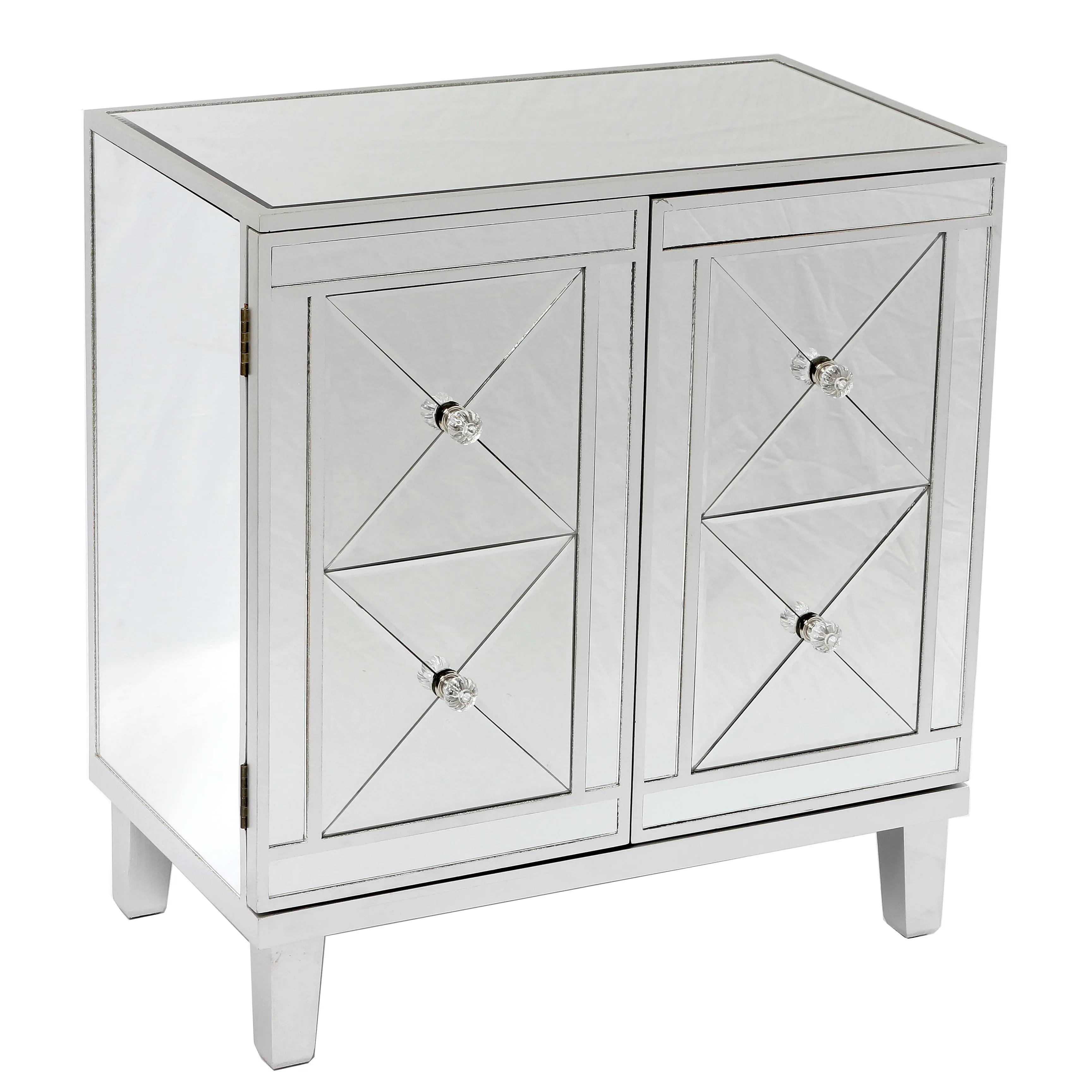 Серебряный/черный современный дизайн MDF зеркальный 2 двери шкаф с выдвижными полками для гостиной