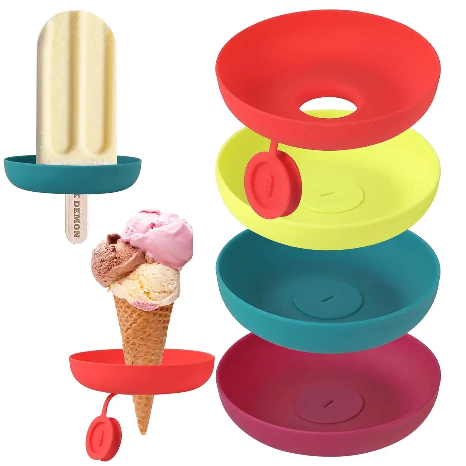 BPA Free Food Grade Silicone Ice Cream Holder No Drop Drip Free Popsicle Holder For Toddlers Kids Mother