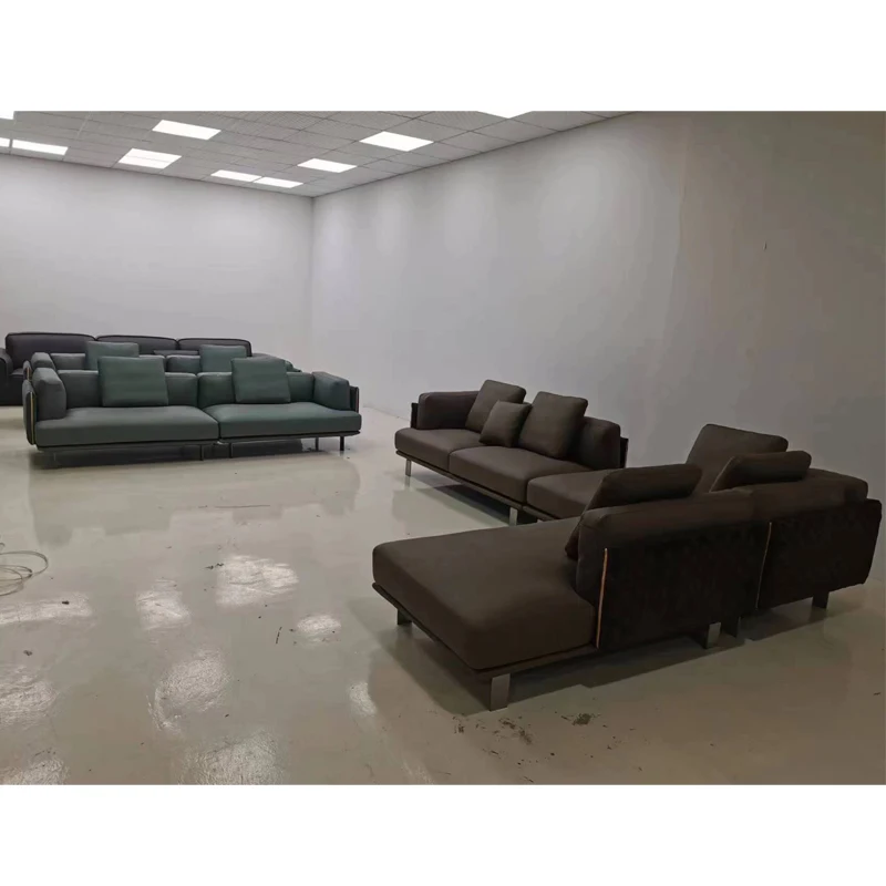 High quality couch hotel furniture sponge sofa sets modern Modular leather sofas and couches living room furniture for villa