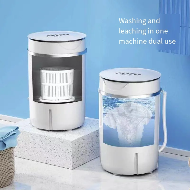 Semi-automatic Small Single Barrel Sock Washing Machine Portable Mini Washing Machine Underwear Pants Electric Plastic 220V 2pcs