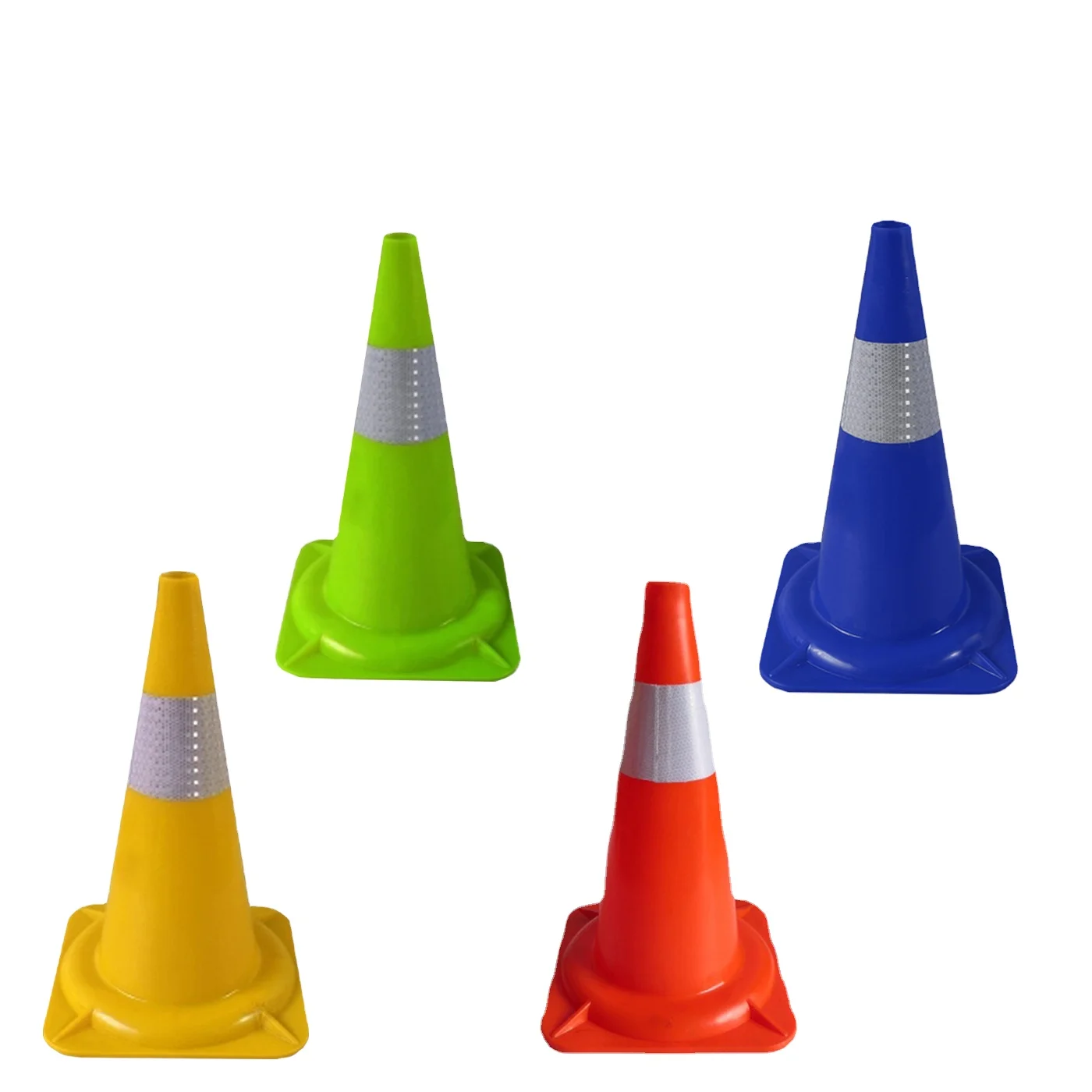 Reflective 47cm PVC flexible traffic cone for road safety