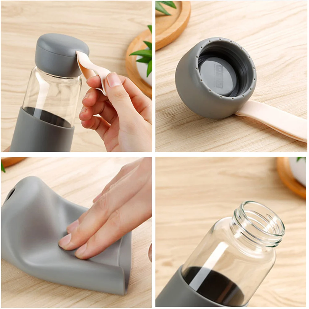 Promotion Custom Packing Unbreakable Double Wall Holy Borosilicate Glass Bottle Of Water Color Online With Cover And Silicone