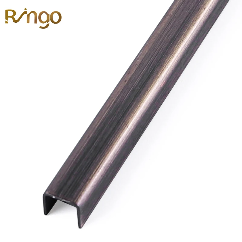 Foshan Ringo Oem глянцевая поверхность 8k, металлические углы пола, угловая защита, края, декоративная металлическая полоса, отделка плитки из нержавеющей стали