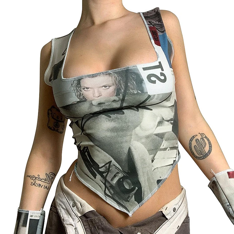 2021 разумные транспортные новые летние женские джинсовые с прямоугольным вырезом, без рукавов, с персональной надписью сверху, для девушек, сексуальная дышащие удобные жилет проводов