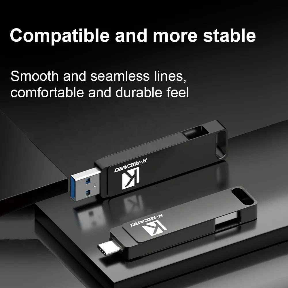 Hot Sales Custom 3.1 OTG Fastest Cle Usb Sticks 128GB  256GB 512GB 1TB 2TB Metal Usb C Memory Flash Drive for android type c