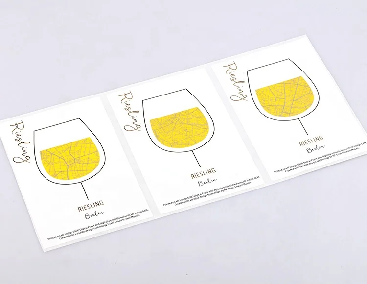 Custom Printed Self Adhesive Gold Stamping Paper Wine Label Stickers for Whisky Liquor Bottles