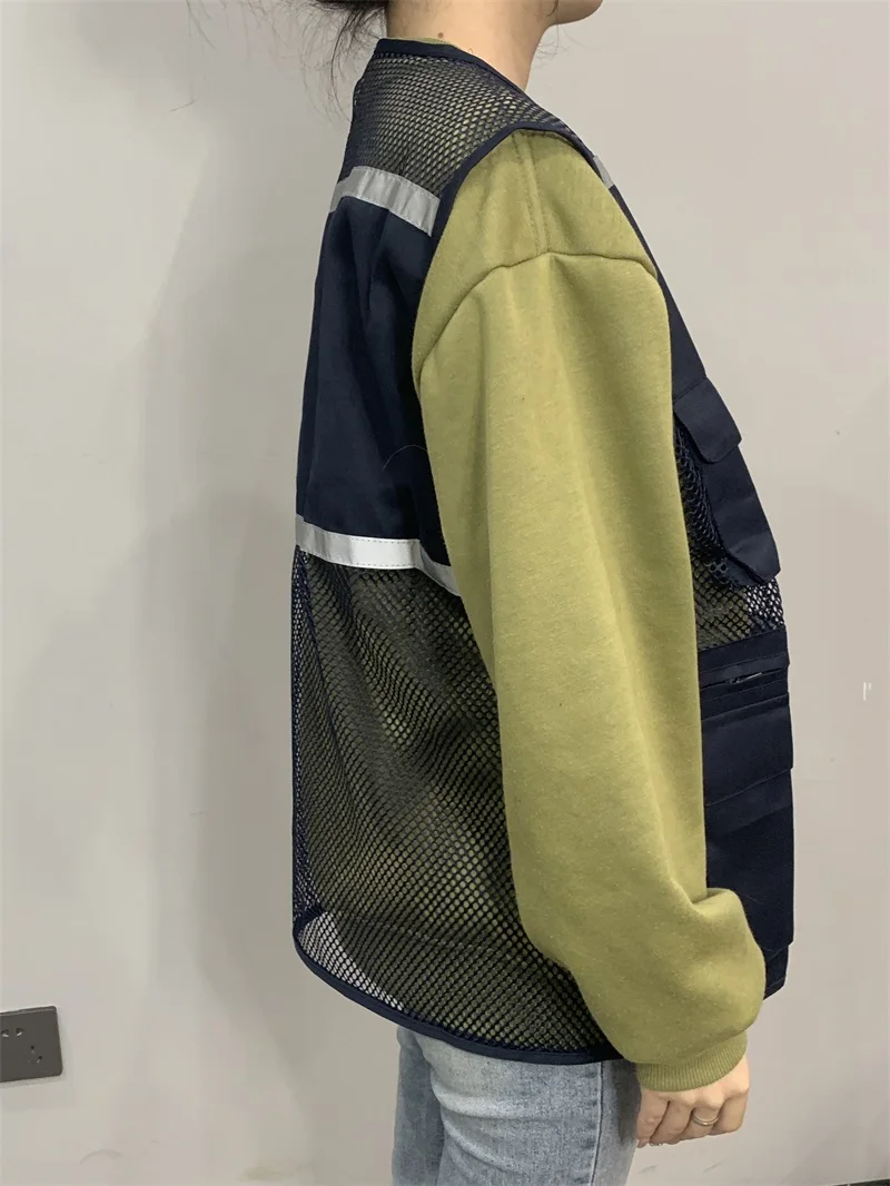Reflective Vest Riding Vest Reflective Clothing Work Wear High Visibility Jacket work vest with pockets