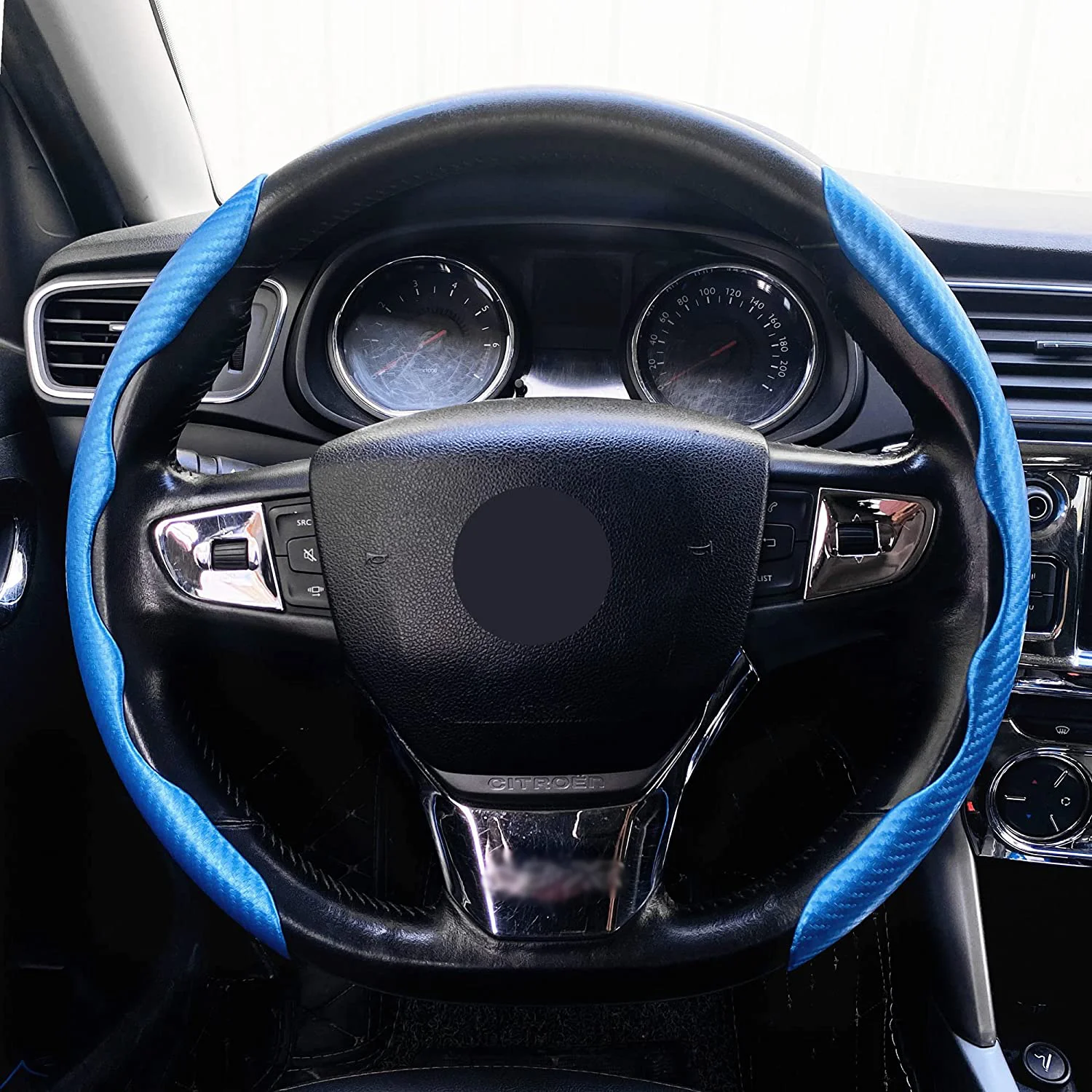 customization Black Anti-Slip Segmented Steering Wheel Protector Universal Carbon Fiber Steering Wheel Cove