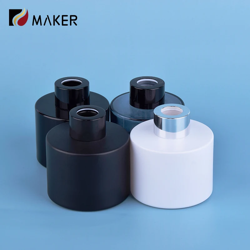 Empty 100ml round reed diffuser aroma glass bottle wholesale simple blue gray black 150ml 200ml empty perfume diffuser bottle
