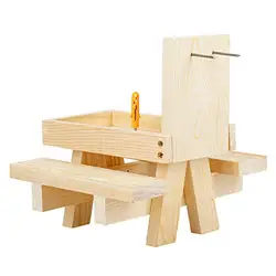 Squirrel Picnic Table Feeder, Lalafancy Wooden Picnic Table Feeder for Squirrels with Corn Cob Holder, Squirrel and Chipmunk Gif