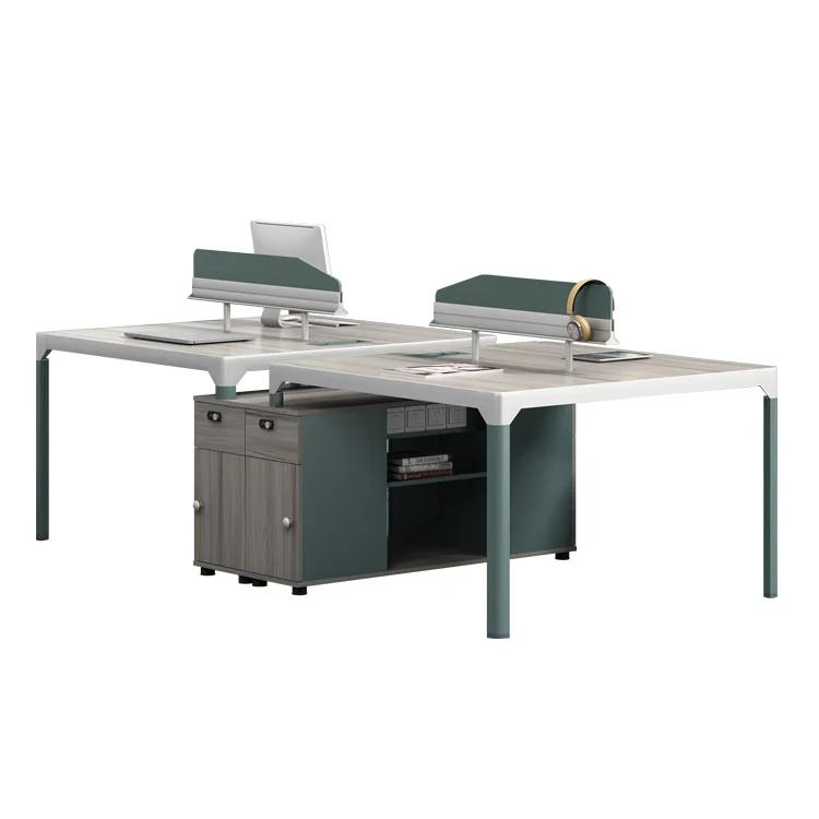 Factory Directly Sell 4 People Wooden Desk Furniture Office Workstation Table