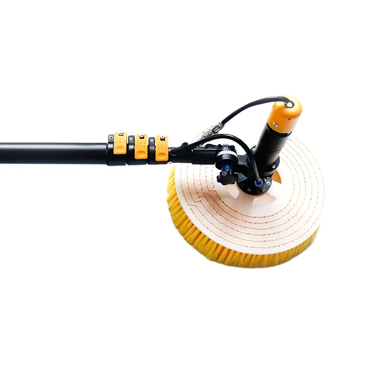 Photovoltaic Solar panel rotary electric Machine dual power single head Manual rotating cleaning robot brush and lithium battery