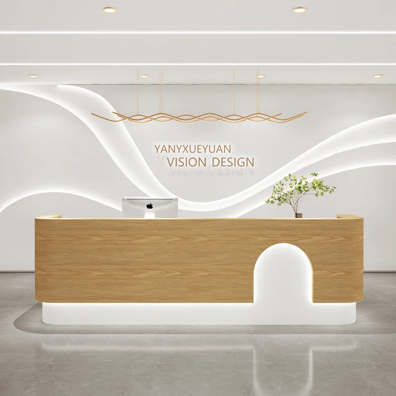 Modern Luxury Beauty Salon Office Counter Private Custom Business Reception Desk