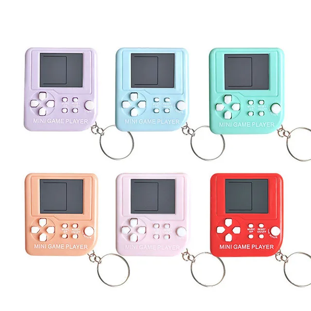 Mini game console multi color video game keychain classic game building block modes other keychains