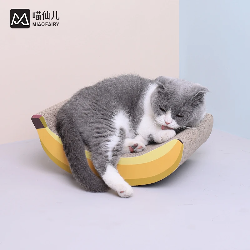 Hot Sale Banana Shape Corrugated Paper Cat Toy Cat Scratch Board Competitive Price Factory Directly Wholesale