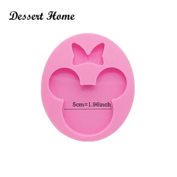 Dy0075 Diy Shiny 1.57/1.96 Inches Mouse Head For Keychains Epoxy Resin Molds Bow-knot Silicone Mould Decorative Craft Mold