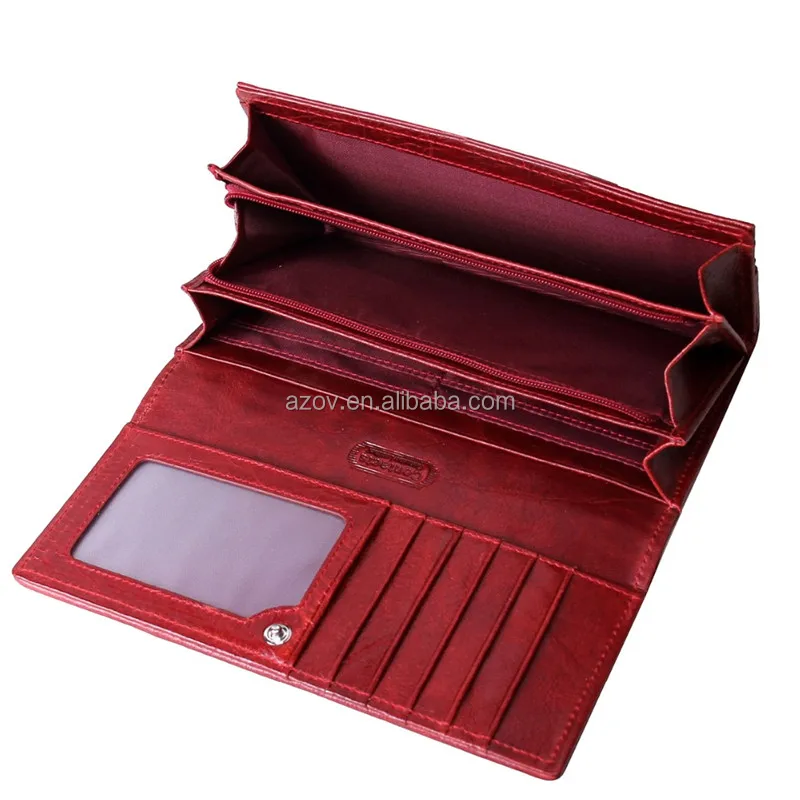 Luxury designer ladies long alligator leather purse wallets for women